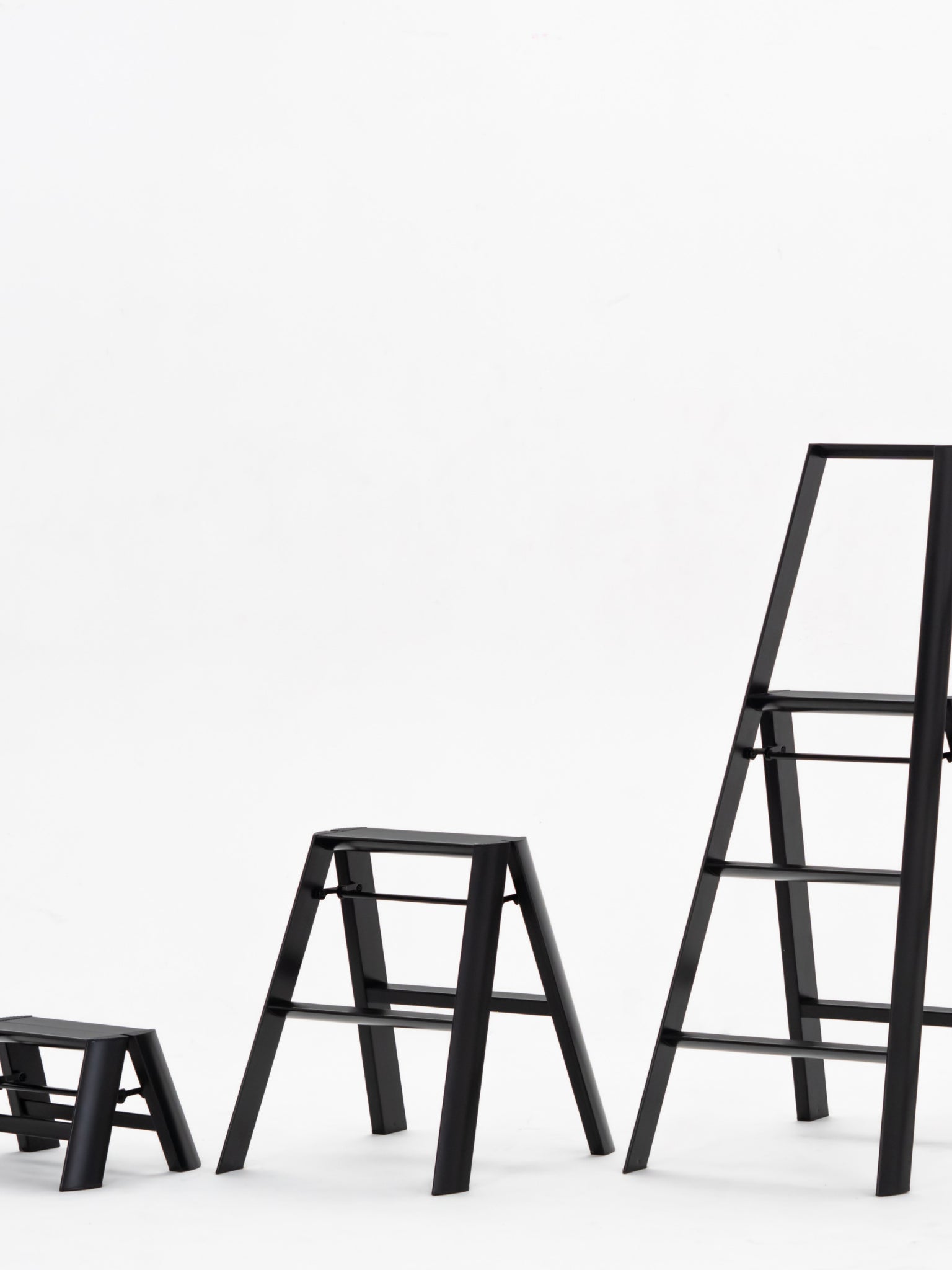 3 verschillende maten van de Hasegawa Lucano ladders in het zwart