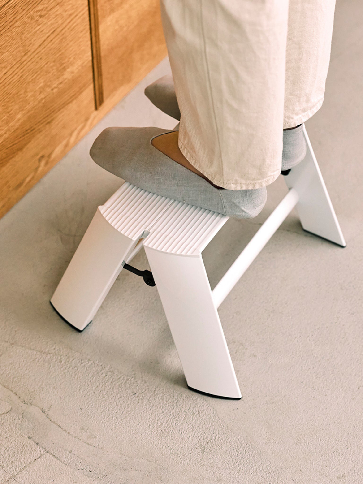 detail bovenaanzicht van de 1 step van Hasegawa in het wit