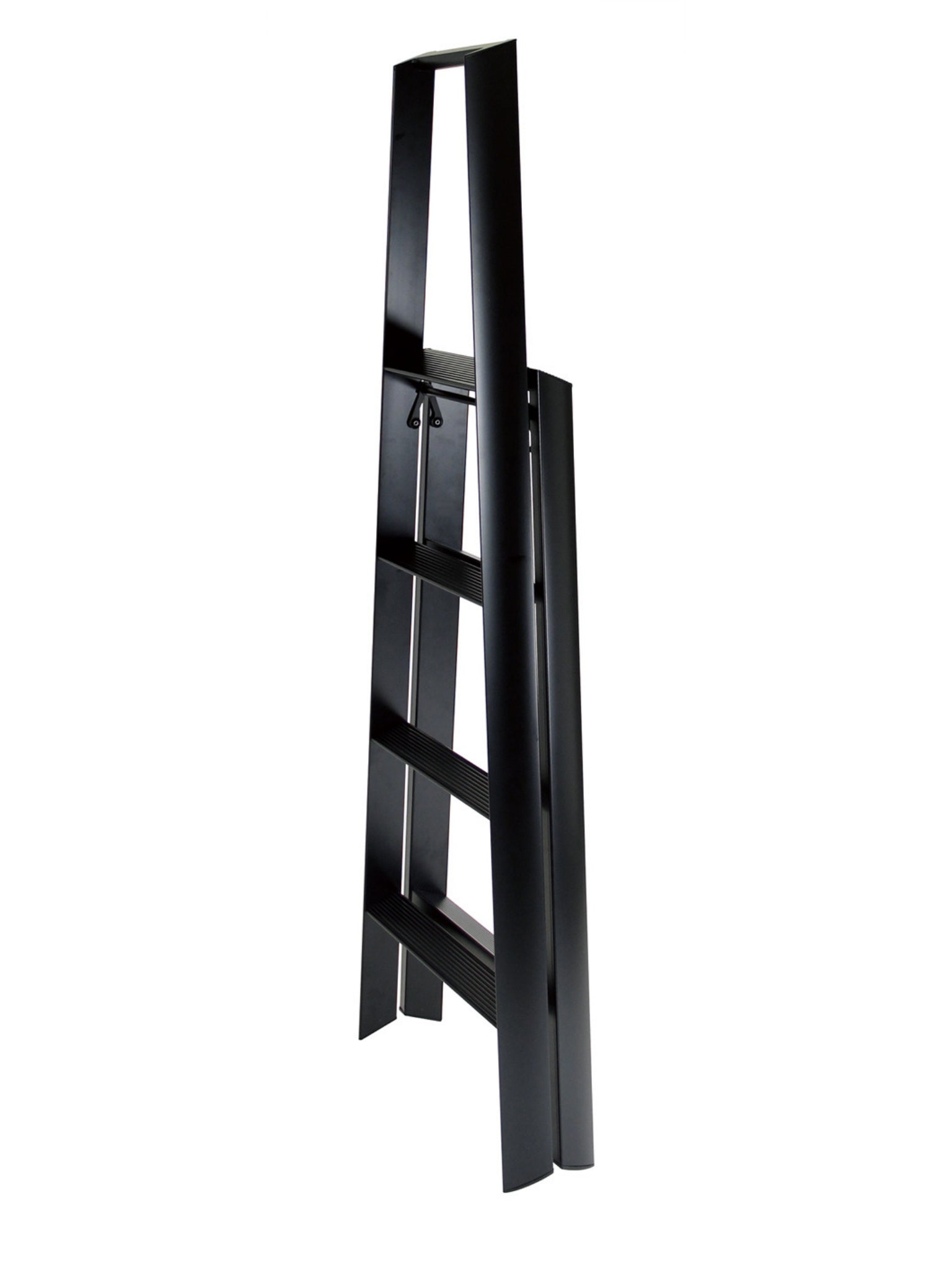 Zijaanzicht zwarte Lucano 4-step designladder