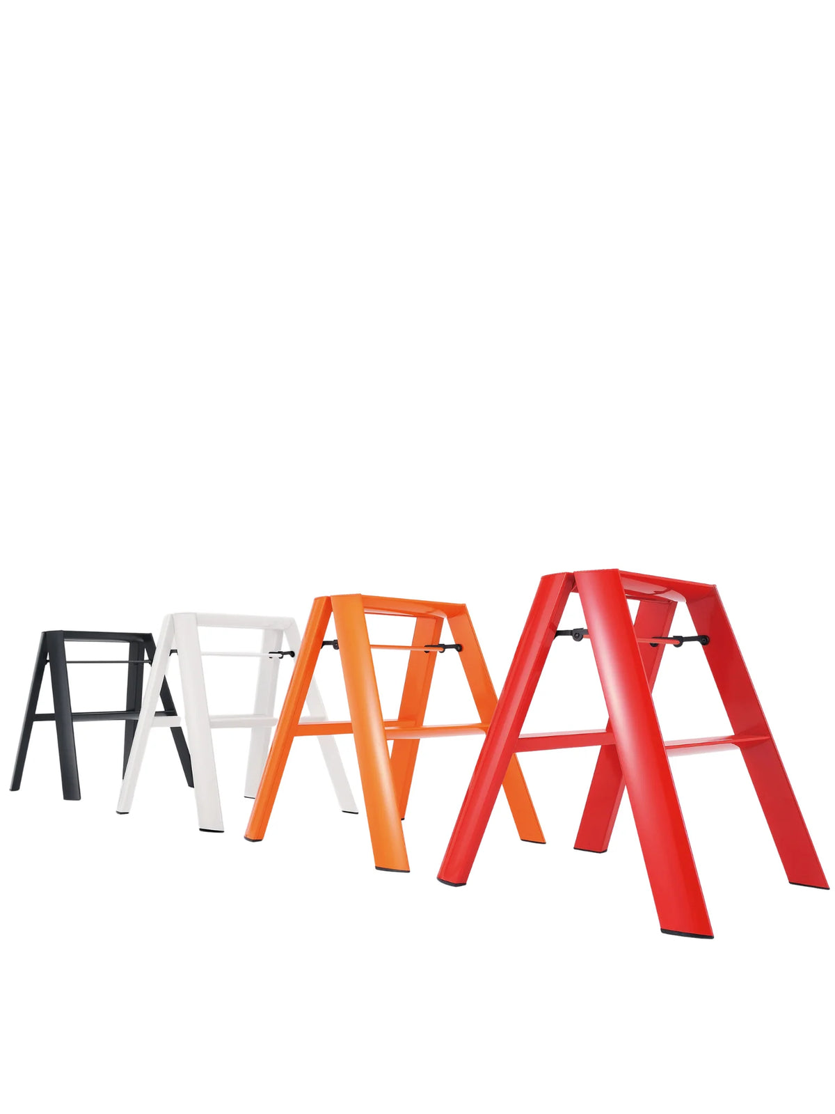 De Lucano 2-step opengevouwen in oranje, zwart, wit en rood