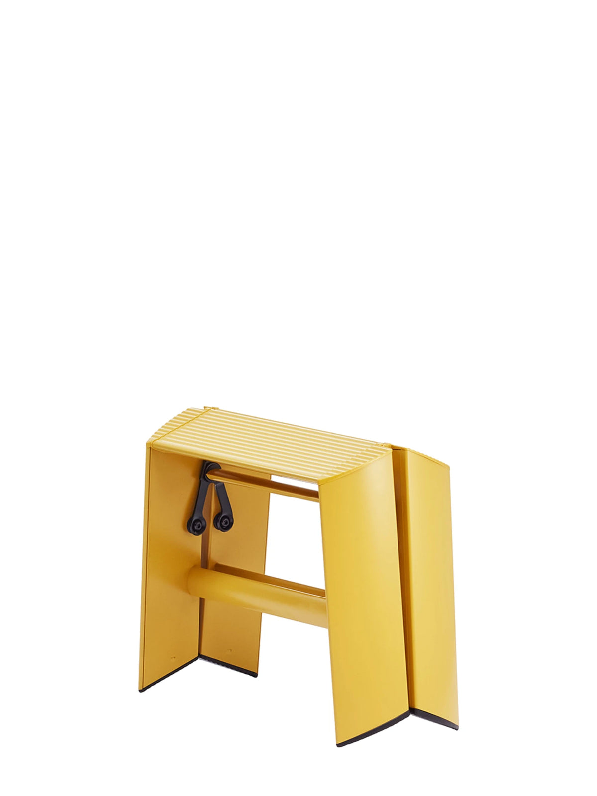 Opgevouwen Lucano 1-step ladder geel – slank en rechtopstaand