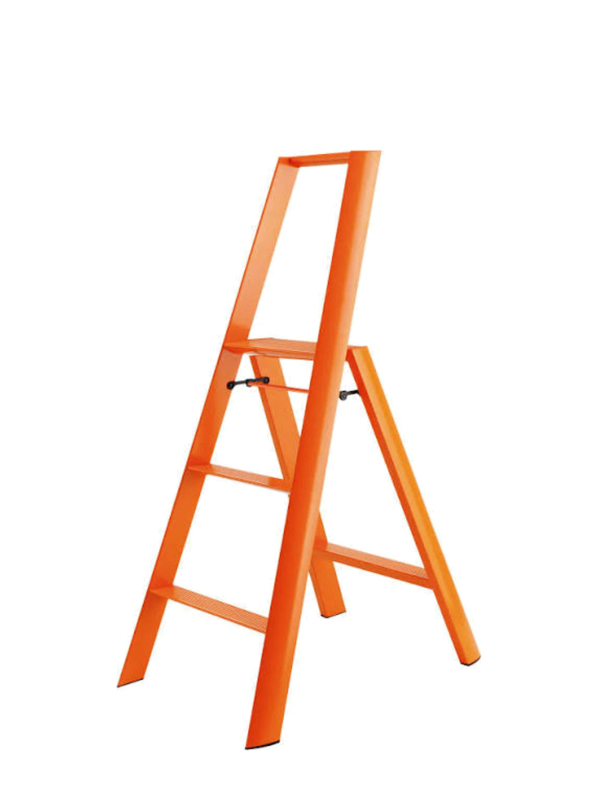 Lucano 3-step ladder oranje – hoog compact design opstapje van Hasegawa