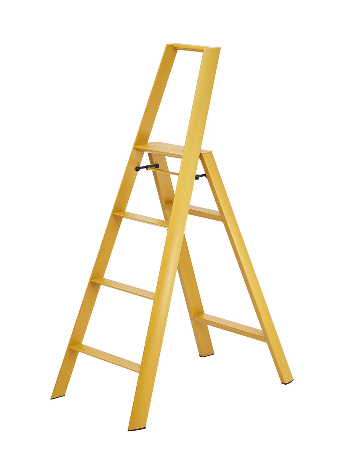 Lucano 4-step ladder geel – hoge designladder van Hasegawa